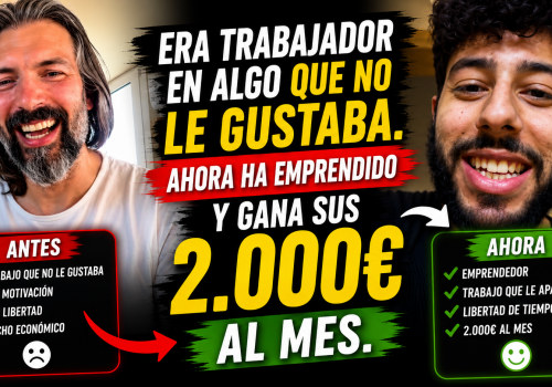 Faissal tenía una empleo pero no era feliz, gracias a la mentoría con Lain ha emprendido en su propósito y gana más de 2.000 euros al mes haciendo lo que ama.