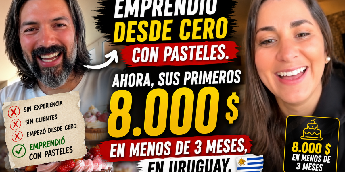 Noelia en Uruguay empezó desde cero con su emprendimiento de pasteles y ha generado en menos de 3 meses sus primeros 8.000 dólares.